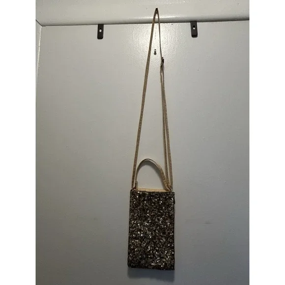 Beaded Bling Evening Bag Clutch Wallet Pocket Crossbody Strap Wristlet Bamboo - Picture 2 of 8